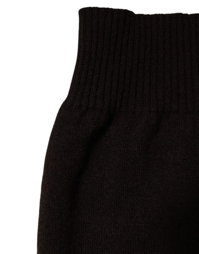 Dolce & Gabbana Brown Cashmere Knitted Neck Warmer Foulard Scarf