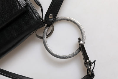 Dolce & Gabbana Black Leather Logo Purse Shoulder Crossbody Bag