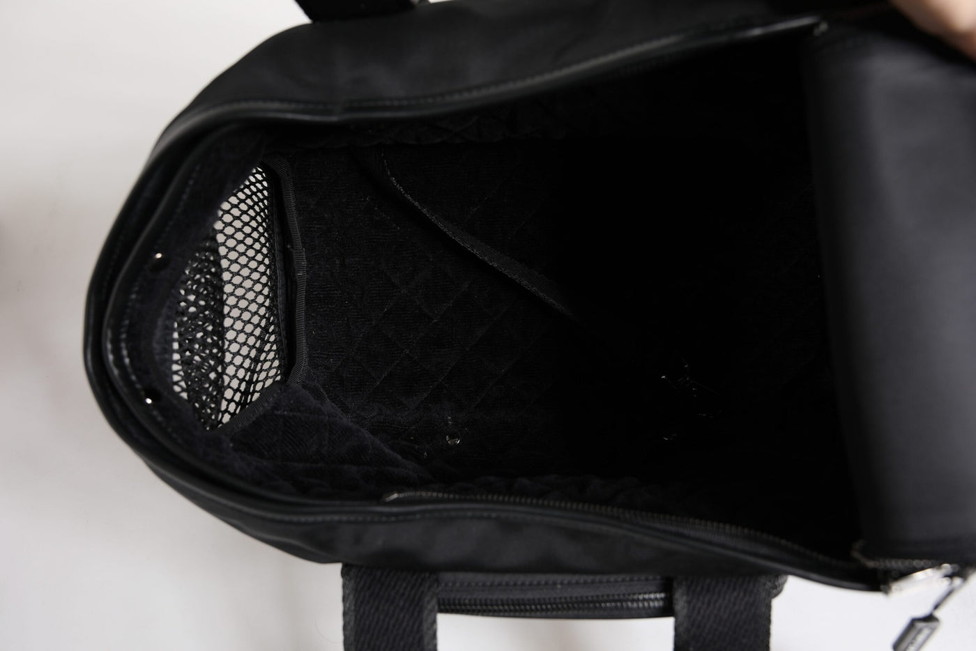 Dolce & Gabbana Black Shoulder Strap Pet Carry Logo Plaque Bag