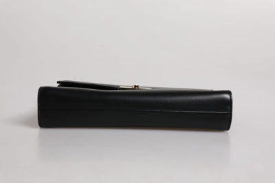 Dolce & Gabbana Black Leather Logo Plaque Document Briefcase Bag