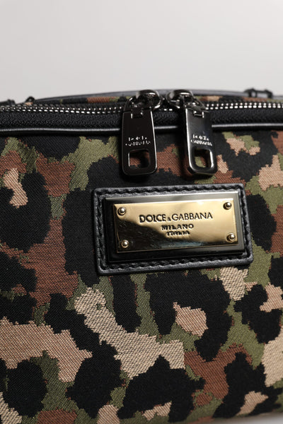 Dolce & Gabbana Multicolor Leopard DG Logo Belt Waist Fanny Pack Bag