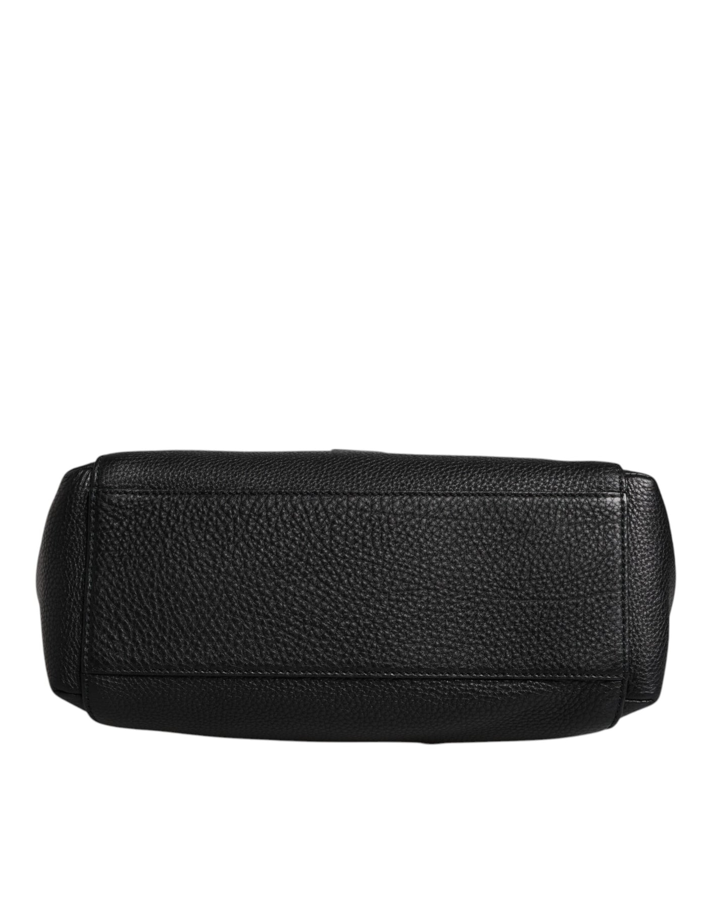 Dolce & Gabbana Black Leather Logo Plaque Shoulder Crossbody Bag