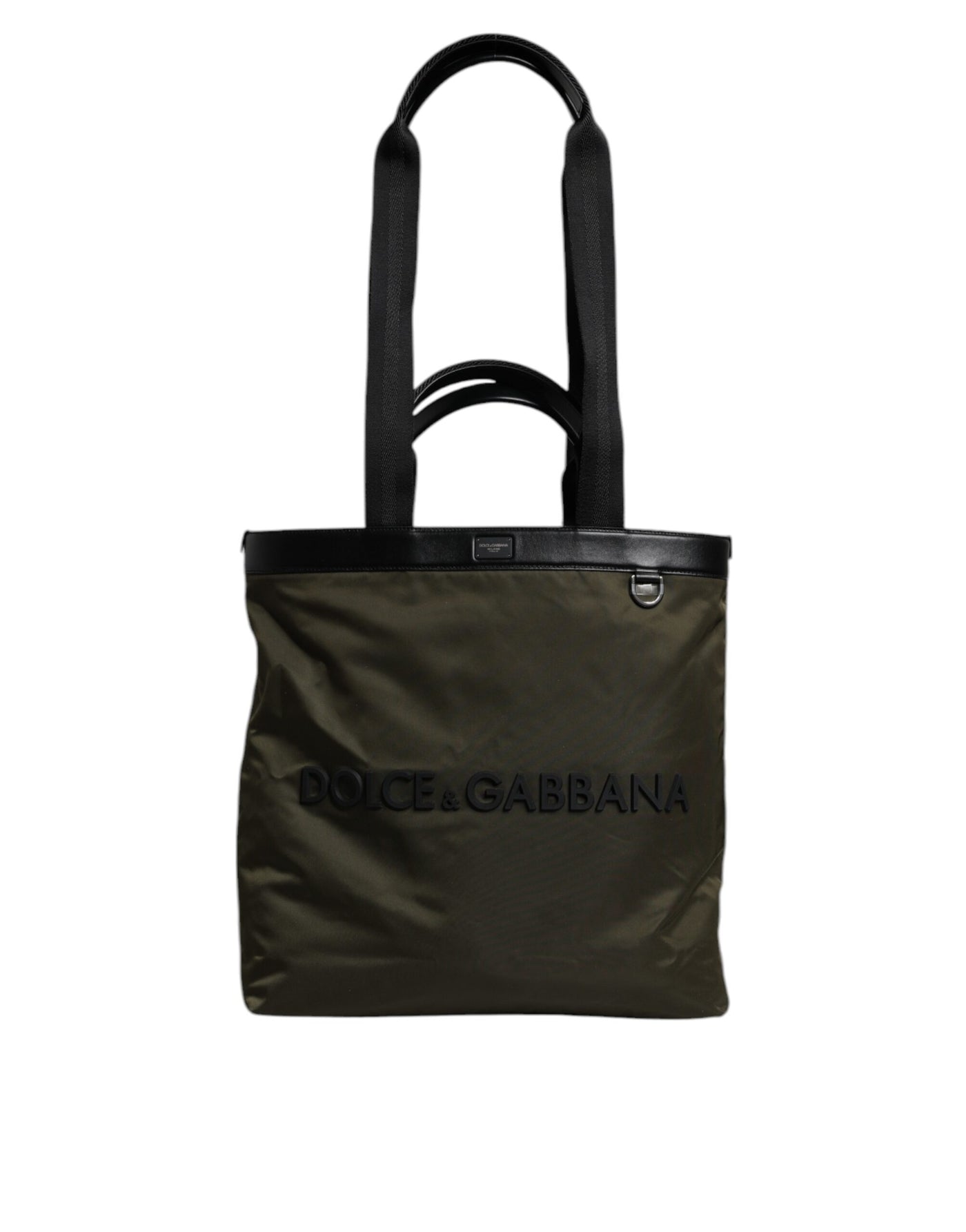Dolce & Gabbana Military Green Nylon Shoulder Strap Tote Bag