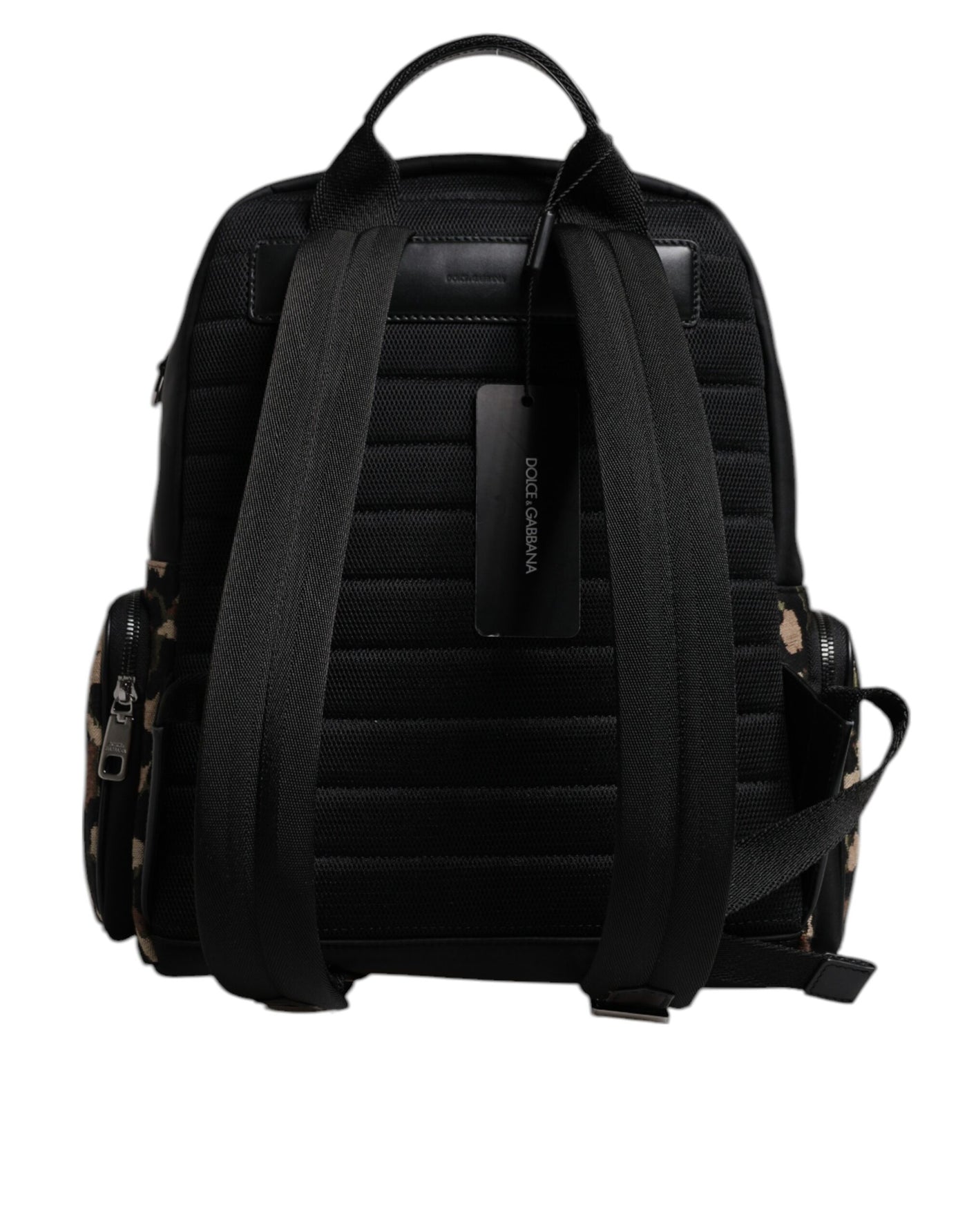 Dolce & Gabbana Multicolor Leopard Print DG Logo Plaque Men Backpack Bag