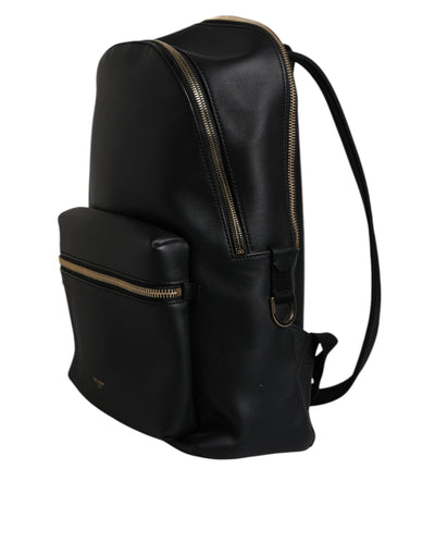Dolce & Gabbana Black DG Leather Logo Print Travel Back Pack Bag