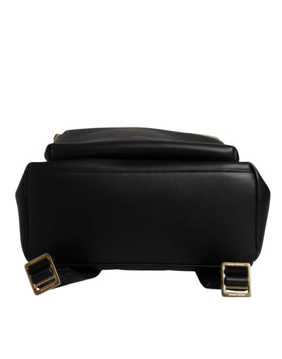 Dolce & Gabbana Black DG Leather Logo Print Travel Back Pack Bag