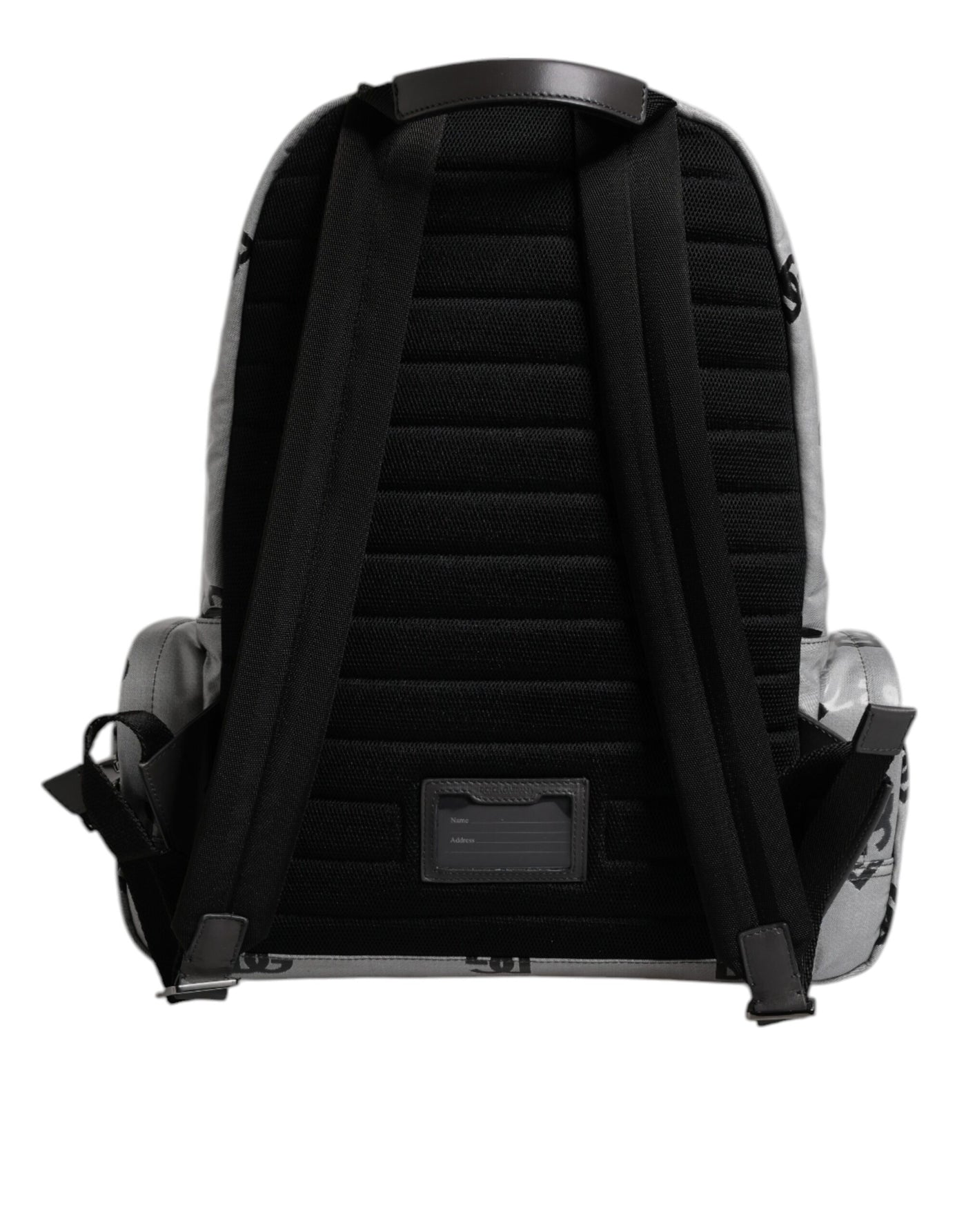 Dolce & Gabbana Polyester Gray Black DG Logo Plaque Backpack Bag