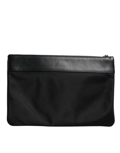 Dolce & Gabbana Multicolor Leopard Jacquard Print Logo Plaque Pouch Bag