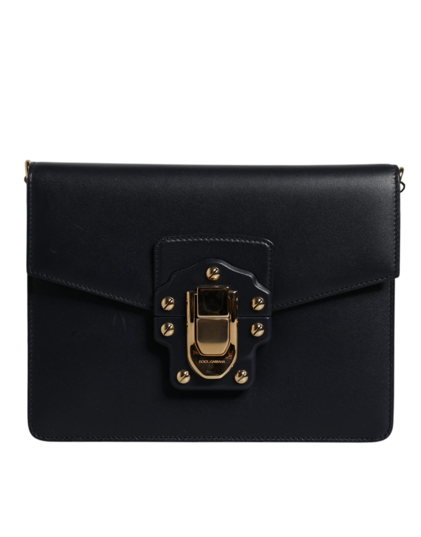 Dolce & Gabbana Black Calfskin Leather Shoulder Strap Bag