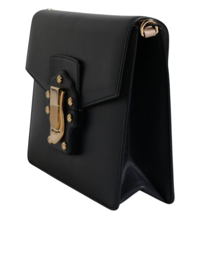 Dolce & Gabbana Black Calfskin Leather Shoulder Strap Bag
