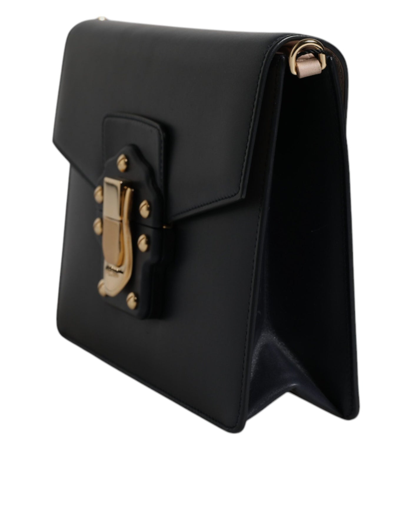 Dolce & Gabbana Black Calfskin Leather Shoulder Strap Bag