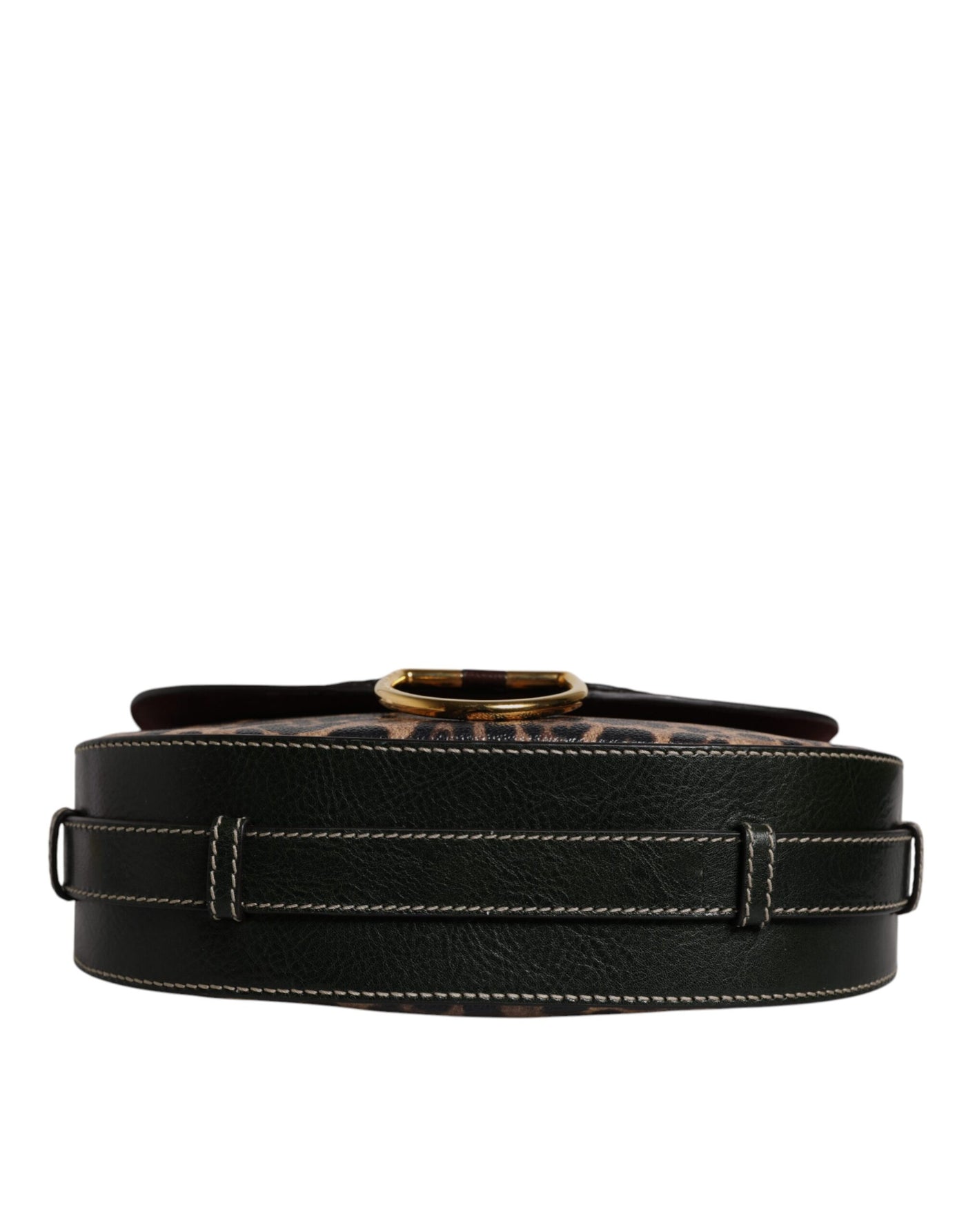 Dolce & Gabbana Black Brown Leopard Leather Shoulder Strap Bag