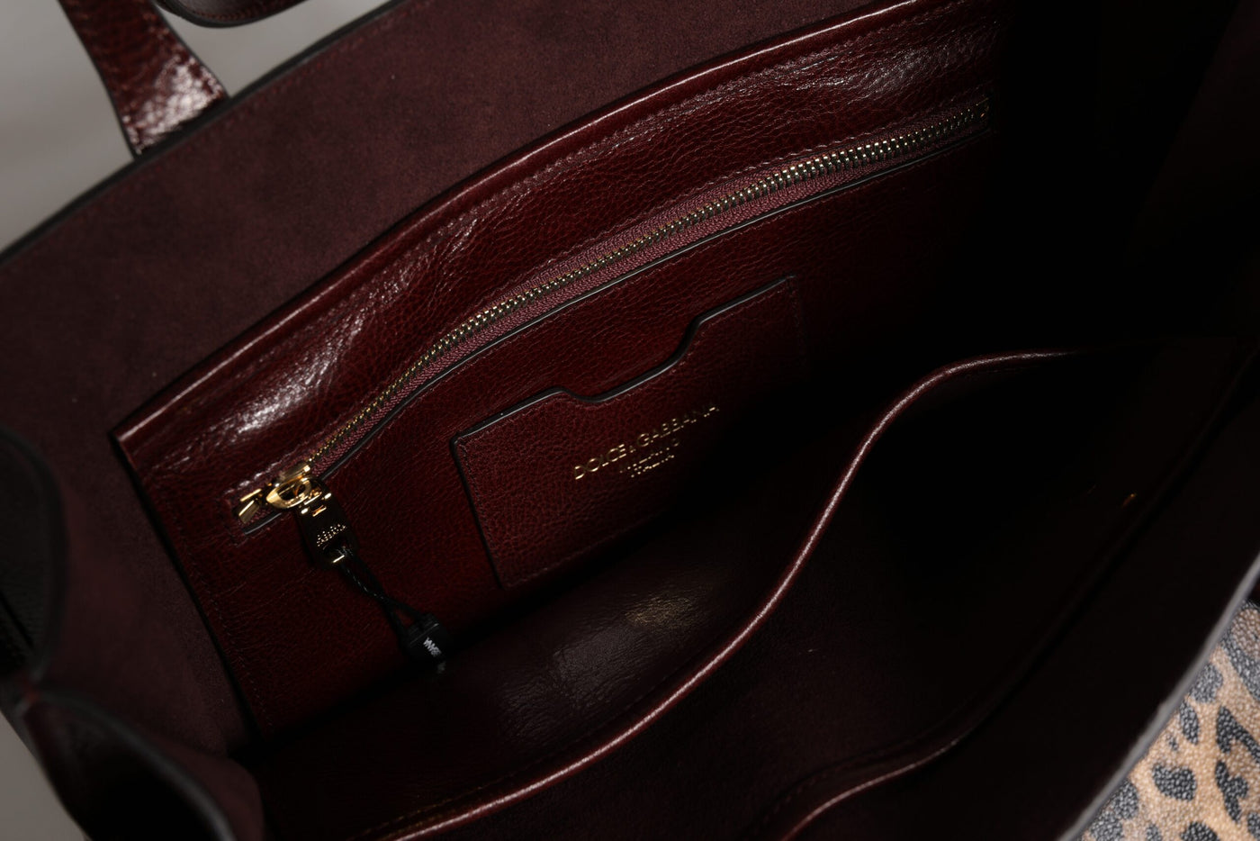 Dolce & Gabbana Brown Leopard Leather Shoulder Strap Tote Bag