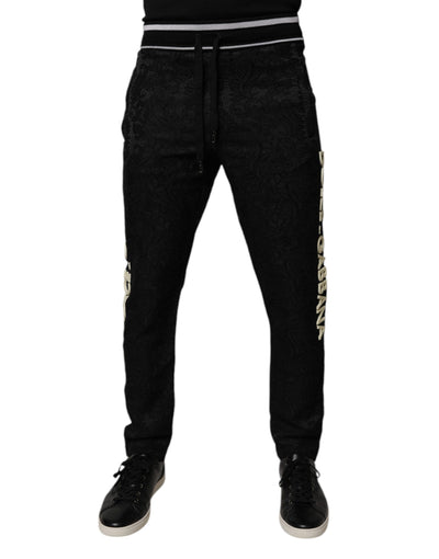 Dolce & Gabbana Black Mid Waist Jogger Men Sweatpants Pants