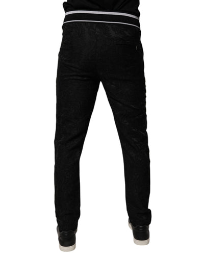 Dolce & Gabbana Black Mid Waist Jogger Men Sweatpants Pants