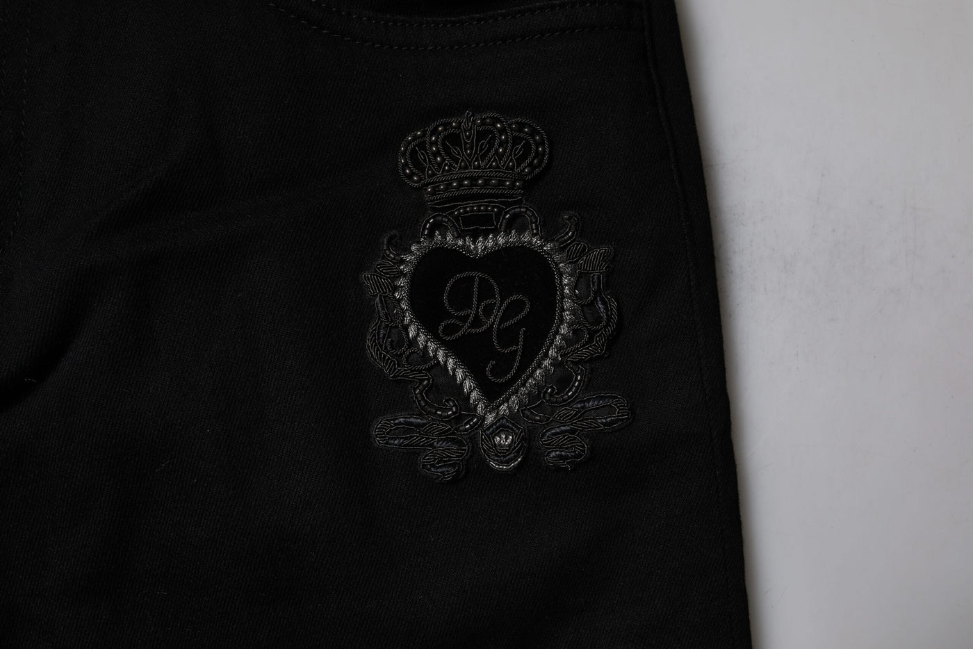 Dolce & Gabbana Black Sacred Heart Cotton Skinny Denim Jeans