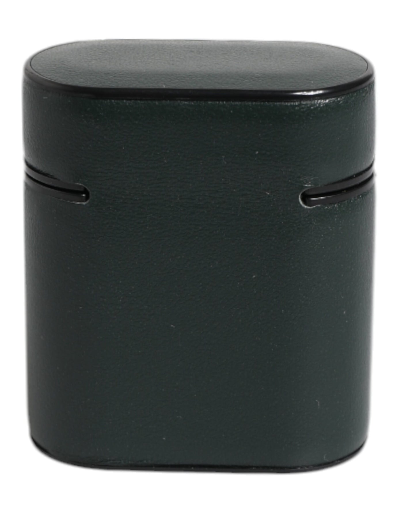 Dolce & Gabbana Green Calfskin Leather Logo Print Flip Holder Airpods Case