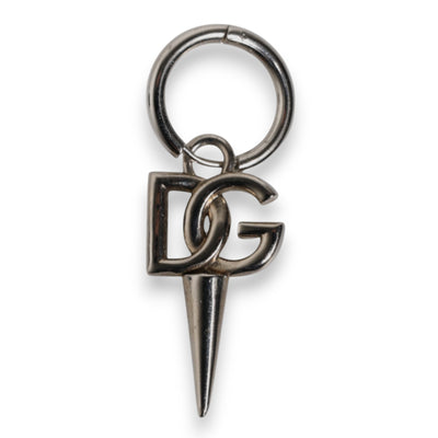 Dolce & Gabbana Silver Brass DG Logo Metal Ring Holder Keychain Keyring