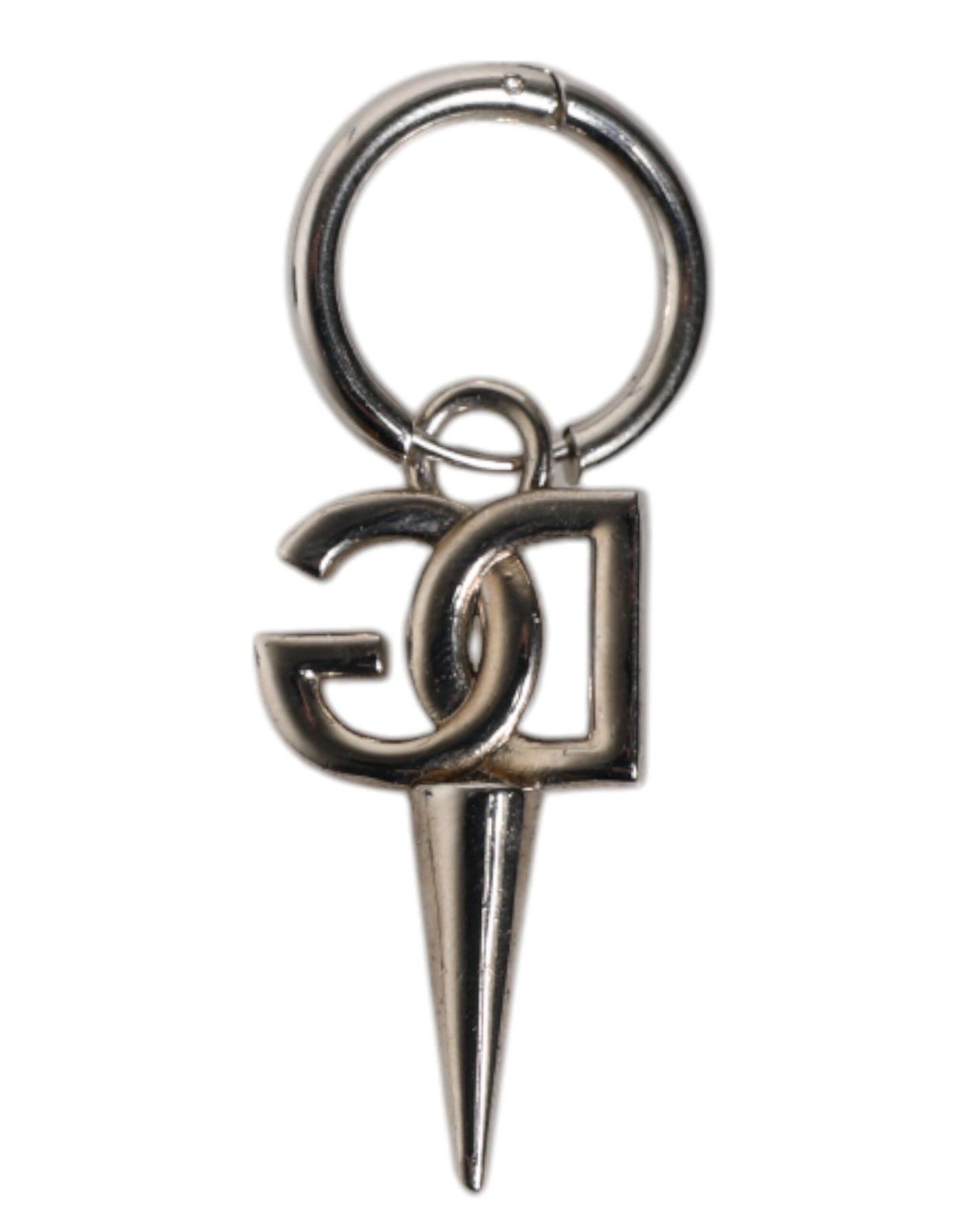 Dolce & Gabbana Silver Brass DG Logo Metal Ring Holder Keychain Keyring