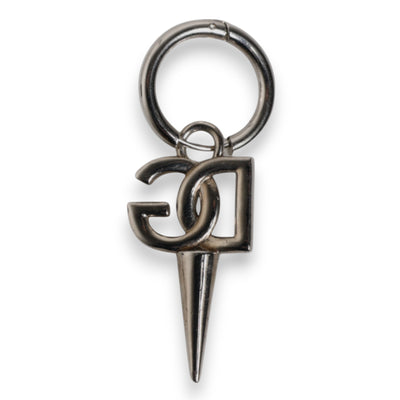 Dolce & Gabbana Silver Brass DG Logo Metal Ring Holder Keychain Keyring