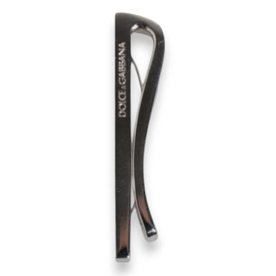 Dolce & Gabbana Silver Tone Brass Logo Branded Tie Clip Bar