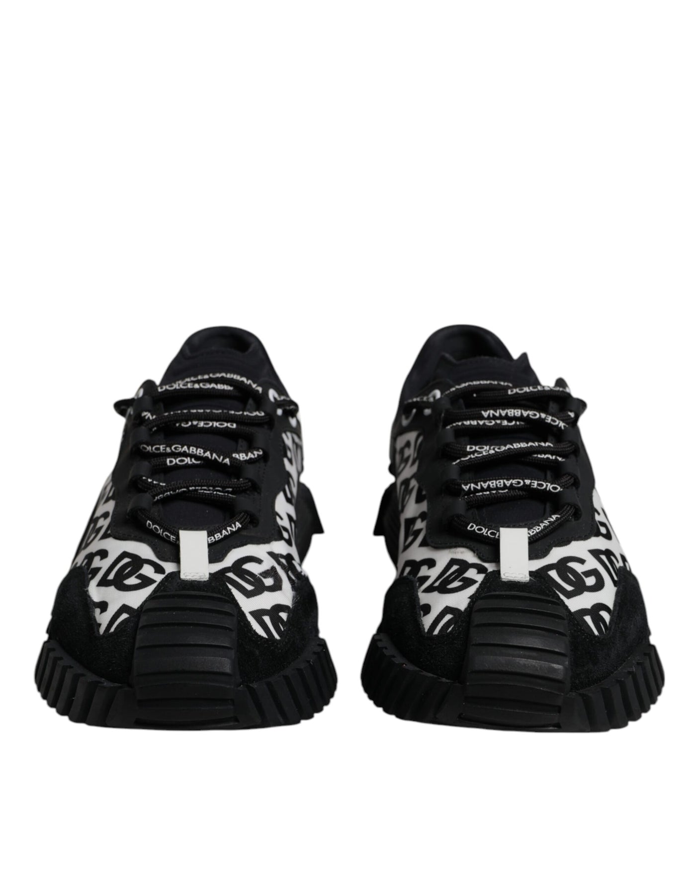Dolce & Gabbana Black Logo Lace Up Low Top NS1 Sneakers Shoes