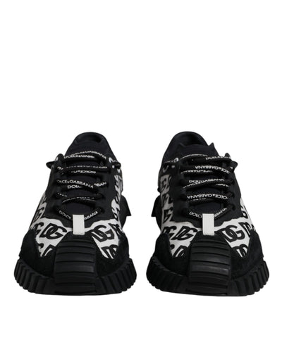 Dolce & Gabbana Black Logo Lace Up Low Top NS1 Sneakers Shoes