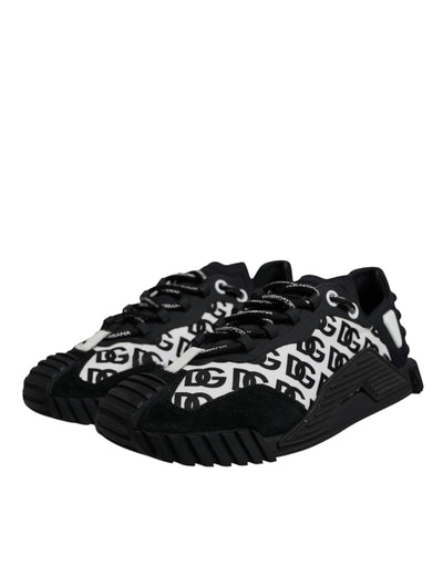 Dolce & Gabbana Black Logo Lace Up Low Top NS1 Sneakers Shoes
