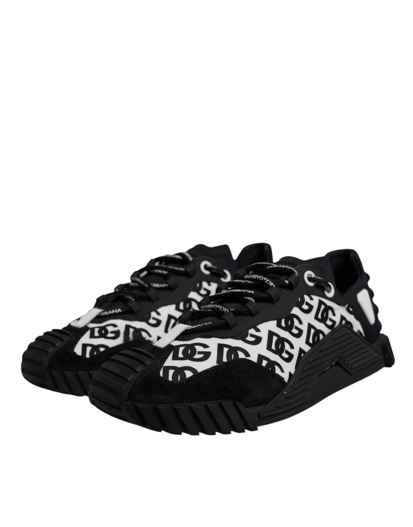 Dolce & Gabbana Black Logo Lace Up Low Top NS1 Sneakers Shoes