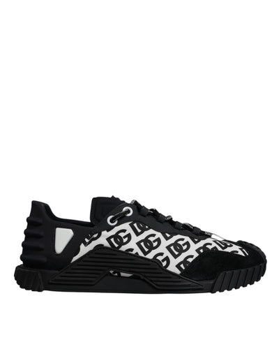 Dolce & Gabbana Black Logo Lace Up Low Top NS1 Sneakers Shoes