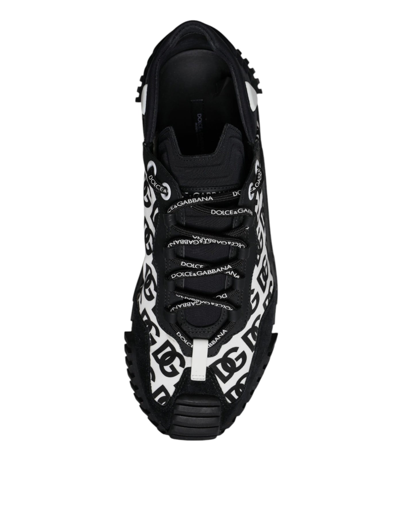 Dolce & Gabbana Black Logo Lace Up Low Top NS1 Sneakers Shoes