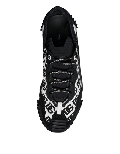 Dolce & Gabbana Black Logo Lace Up Low Top NS1 Sneakers Shoes