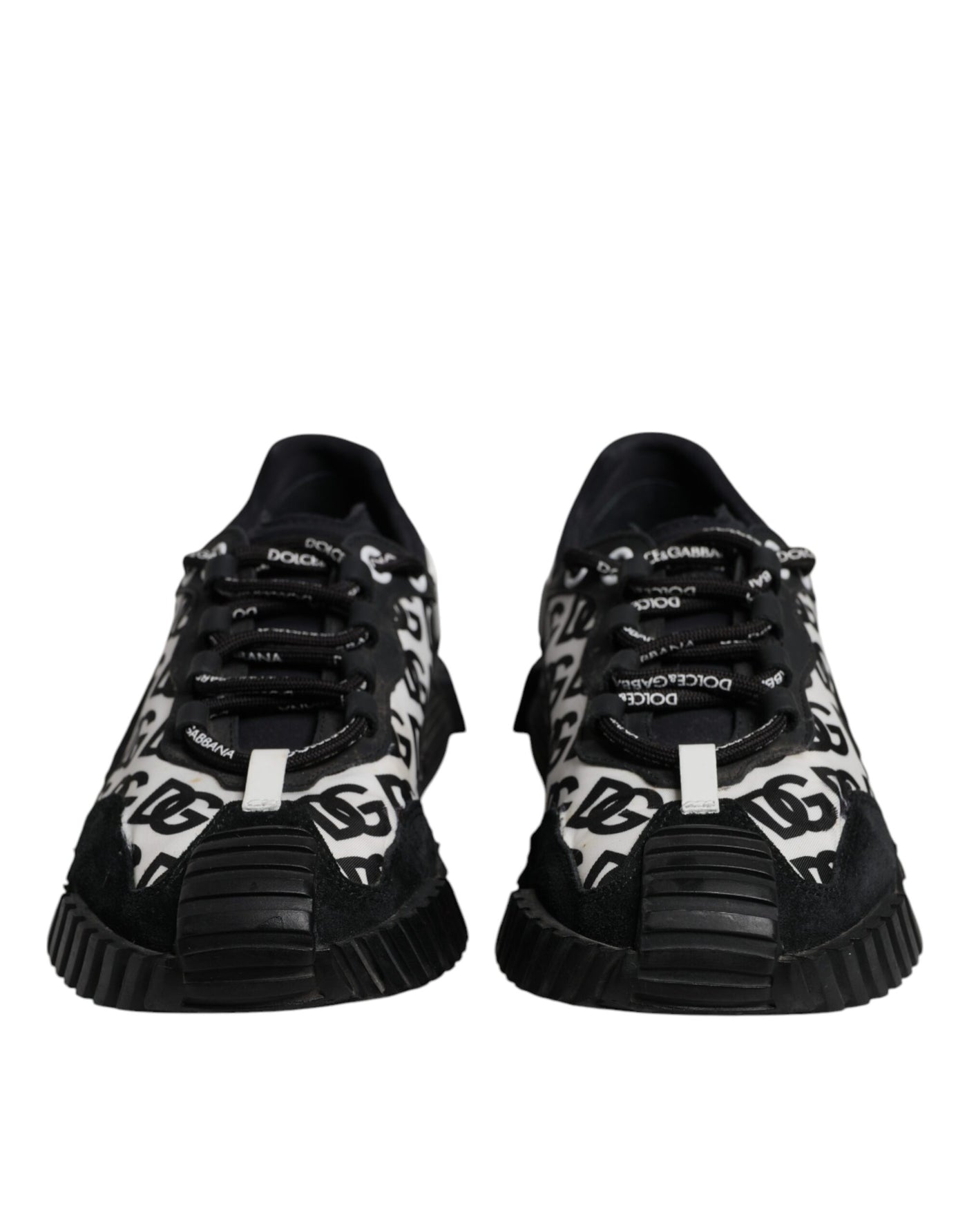 Dolce & Gabbana Black Logo Lace Up Low Top NS1 Sneakers Shoes