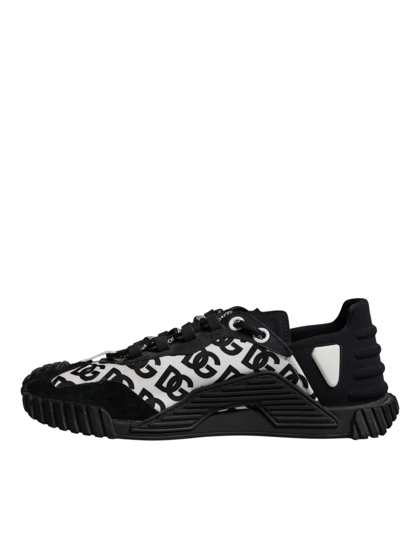 Dolce & Gabbana Black Logo Lace Up Low Top NS1 Sneakers Shoes