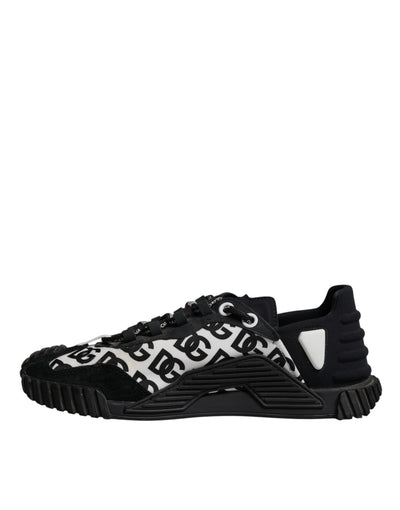 Dolce & Gabbana Black Logo Lace Up Low Top NS1 Sneakers Shoes