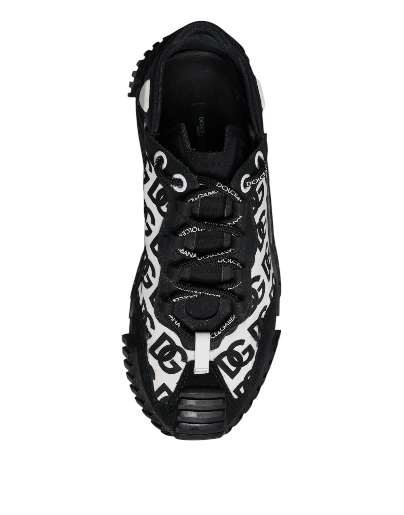 Dolce & Gabbana Black Logo Lace Up Low Top NS1 Sneakers Shoes