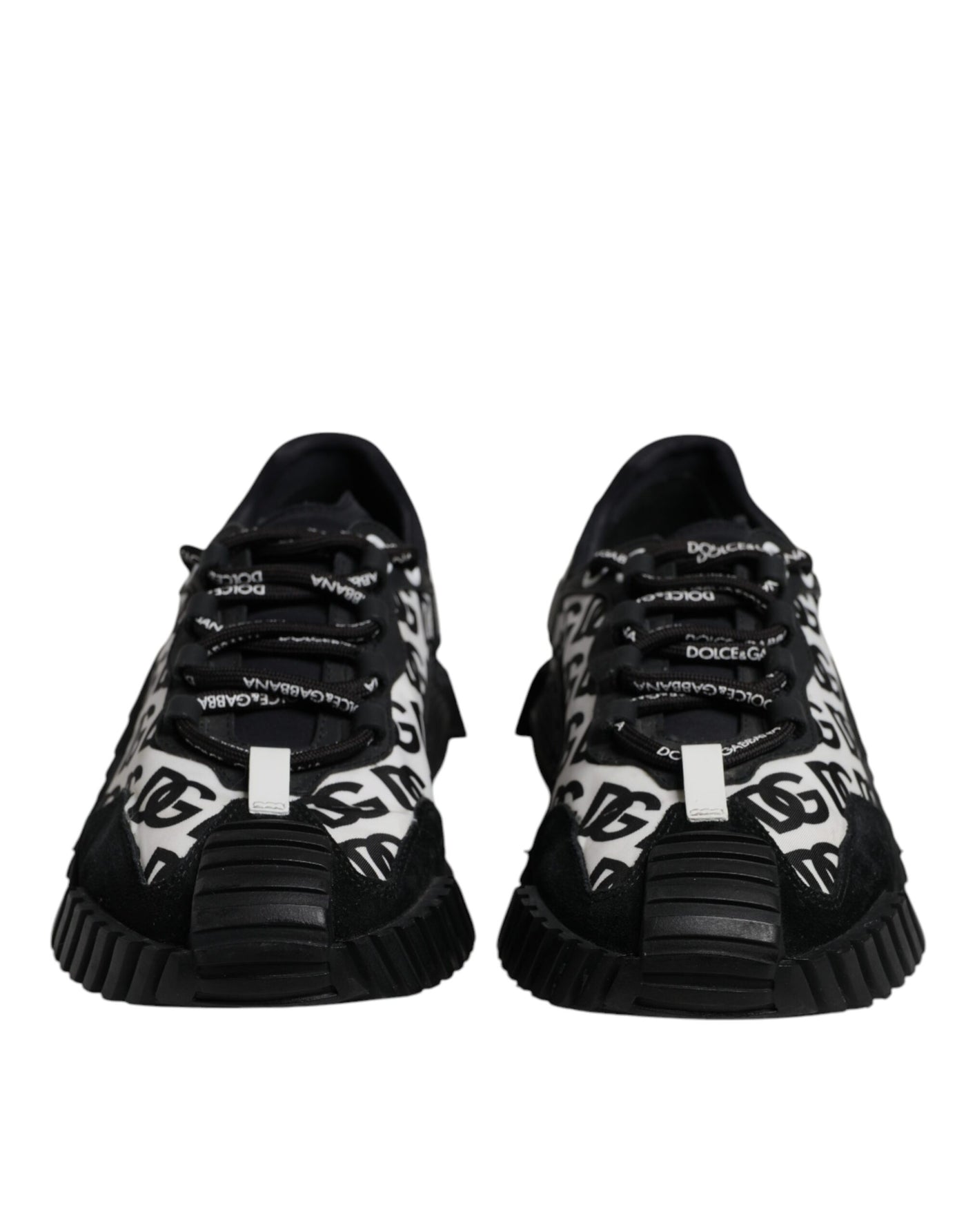Dolce & Gabbana Black Logo Lace Up Low Top NS1 Sneakers Shoes