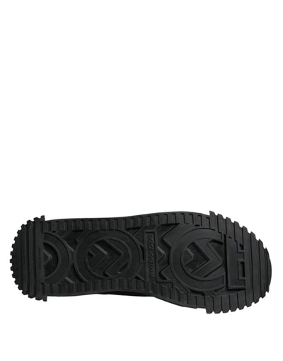 Dolce & Gabbana Black Logo Lace Up Low Top NS1 Sneakers Shoes