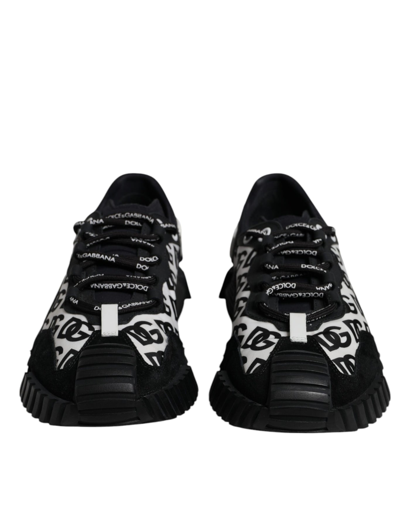 Dolce & Gabbana Black Logo Lace Up Low Top NS1 Sneakers Shoes