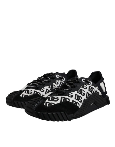 Dolce & Gabbana Black Logo Lace Up Low Top NS1 Sneakers Shoes