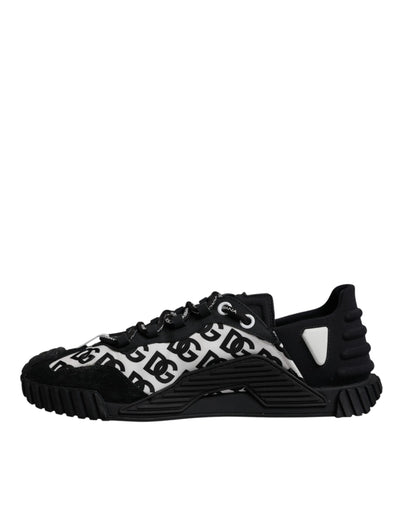 Dolce & Gabbana Black Logo Lace Up Low Top NS1 Sneakers Shoes