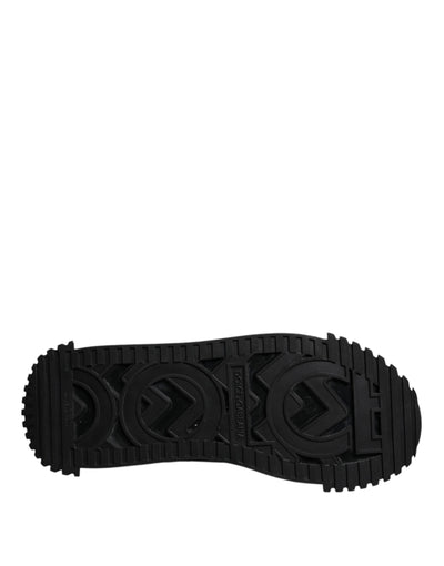 Dolce & Gabbana Black Logo Lace Up Low Top NS1 Sneakers Shoes