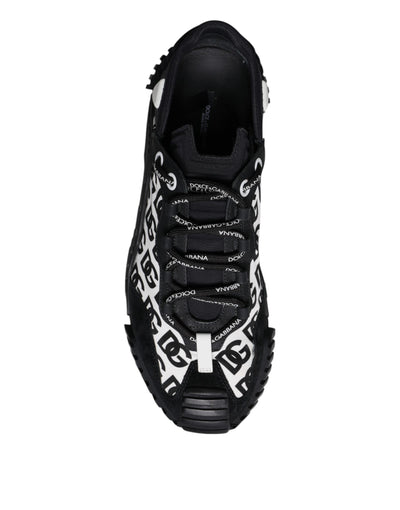 Dolce & Gabbana Black Logo Lace Up Low Top NS1 Sneakers Shoes