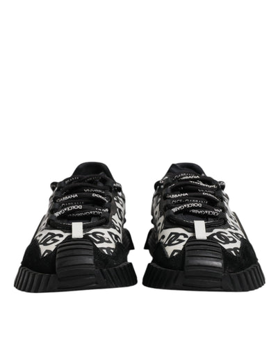 Dolce & Gabbana Black Logo Lace Up Low Top NS1 Sneakers Shoes