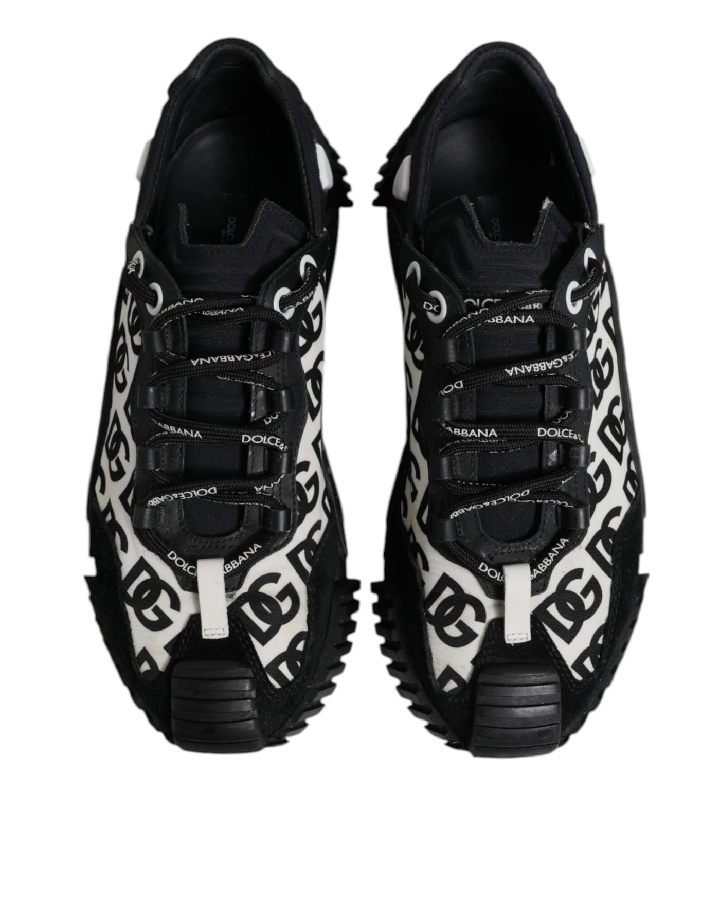Dolce & Gabbana Black Logo Lace Up Low Top NS1 Sneakers Shoes