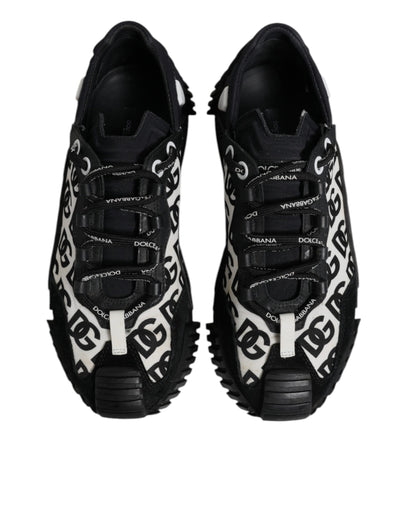 Dolce & Gabbana Black Logo Lace Up Low Top NS1 Sneakers Shoes