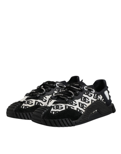 Dolce & Gabbana Black Logo Lace Up Low Top NS1 Sneakers Shoes
