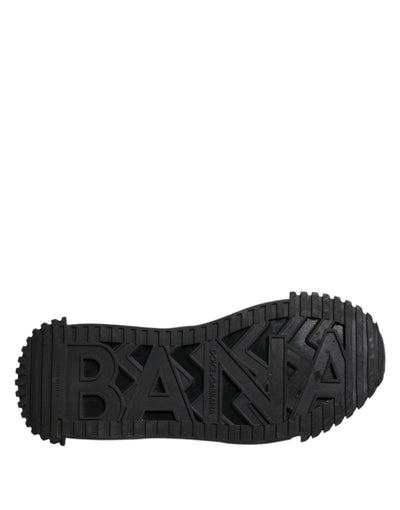 Dolce & Gabbana Black Logo Lace Up Low Top NS1 Sneakers Shoes