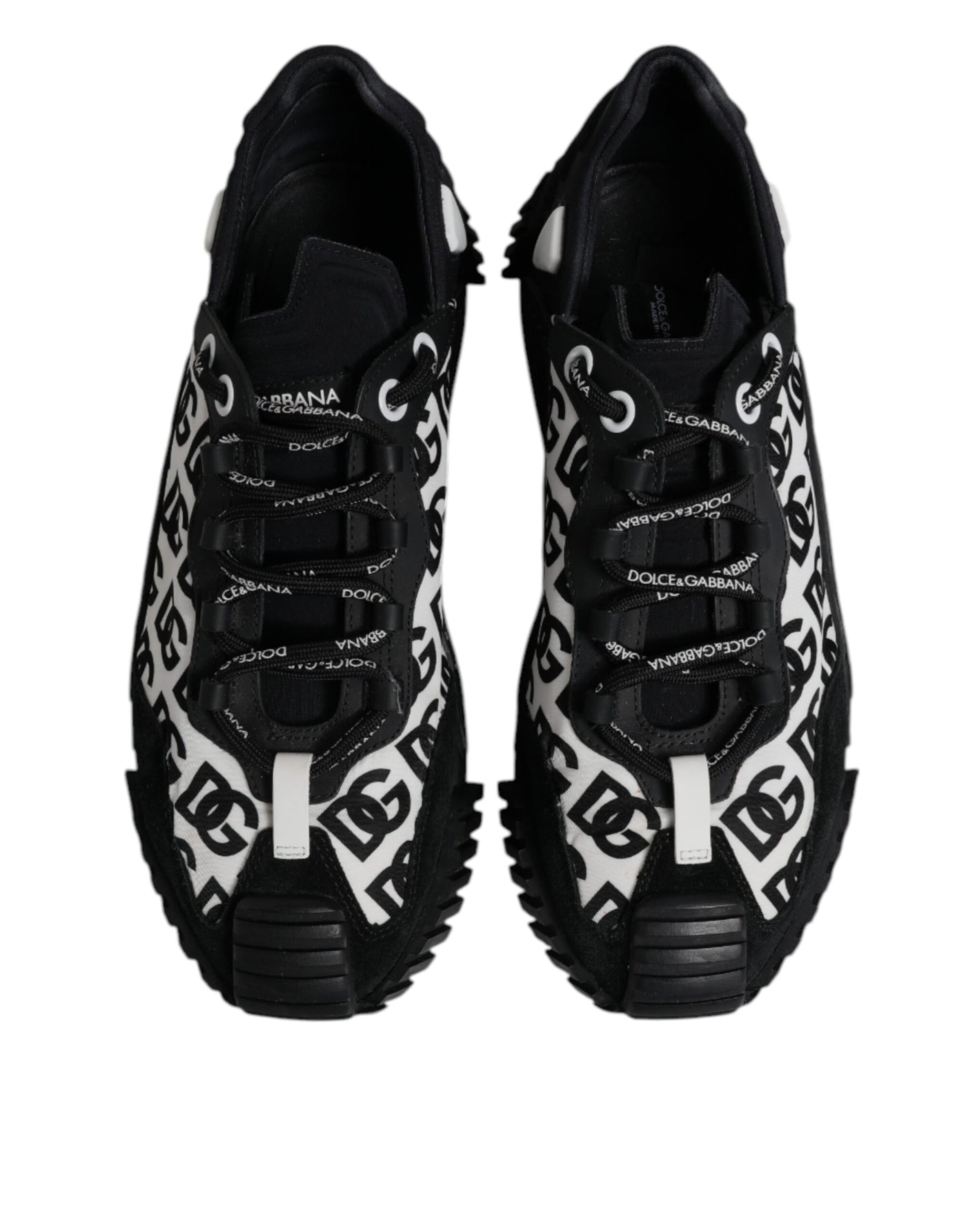 Dolce & Gabbana Black Logo Lace Up Low Top NS1 Sneakers Shoes