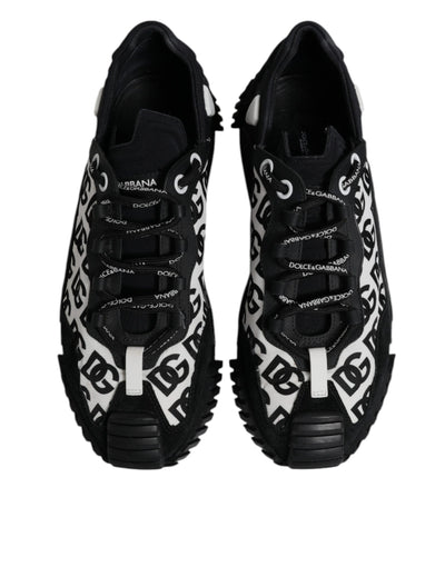 Dolce & Gabbana Black Logo Lace Up Low Top NS1 Sneakers Shoes